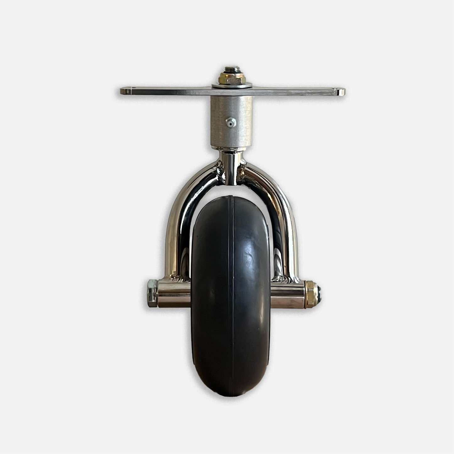 Full swivel and steerable single fork tailwheel assembly for homebuilts. 20 degree round tailspring and 6 inch solid rubber wheel with sealed ball bearings.